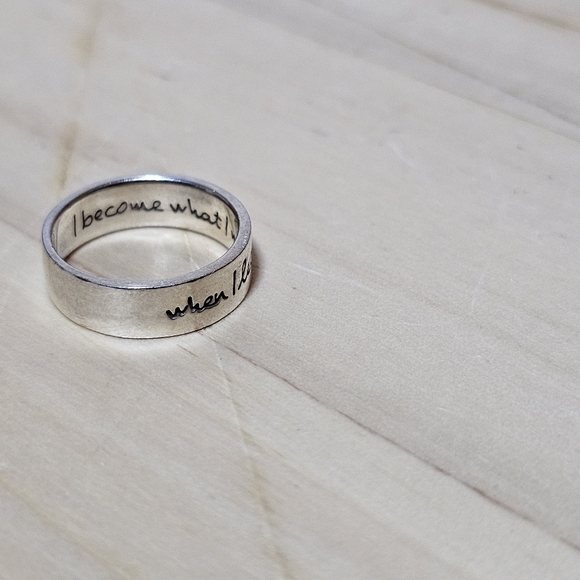 Taxco Mexico Sterling Silver 925 Band Ring Size 7 Motivational Engraving 4 Grams - Picture 4 of 8